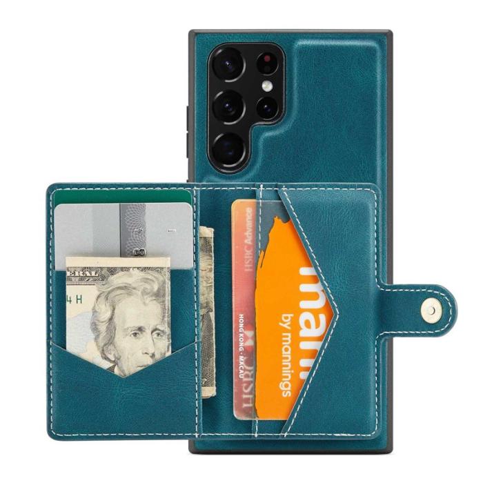 JEEHOOD - JEEHOOD Samsung Galaxy S22 Ultra 5G Skal Wallet Grön