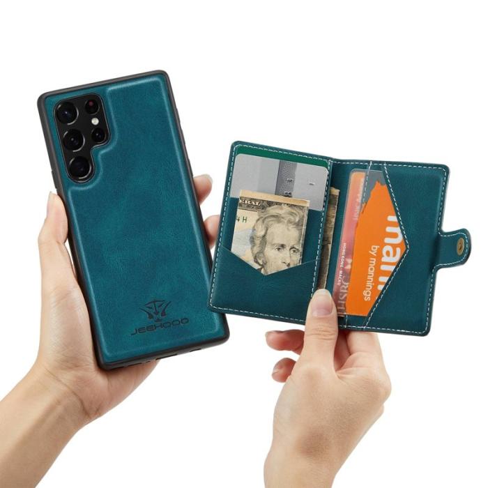 JEEHOOD - JEEHOOD Samsung Galaxy S22 Ultra 5G Skal Wallet Grön