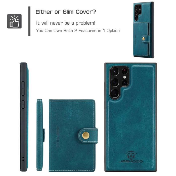 JEEHOOD - JEEHOOD Samsung Galaxy S22 Ultra 5G Skal Wallet Grön