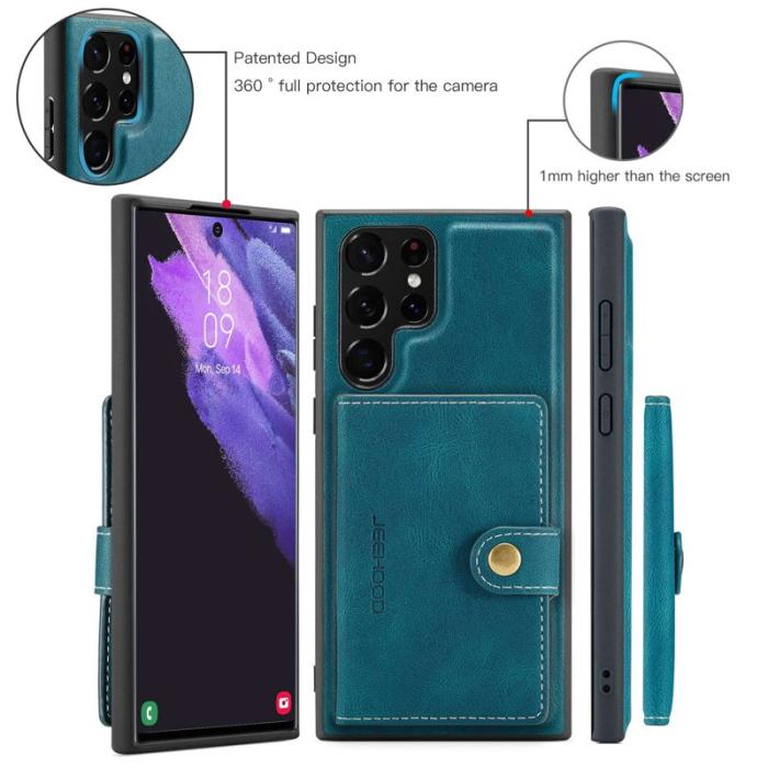 JEEHOOD - JEEHOOD Samsung Galaxy S22 Ultra 5G Skal Wallet Grön