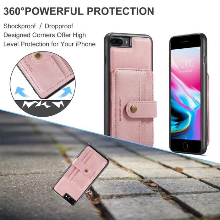 JEEHOOD - JEEHOOD Wallet Case iPhone 7 Plus/8 Plus 5.5 tum Pink