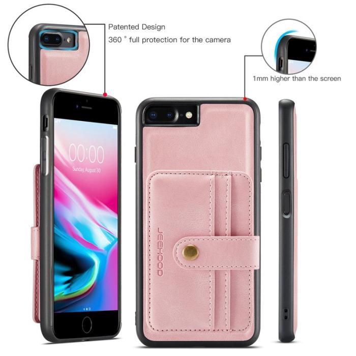 JEEHOOD - JEEHOOD Wallet Case iPhone 7 Plus/8 Plus 5.5 tum Pink