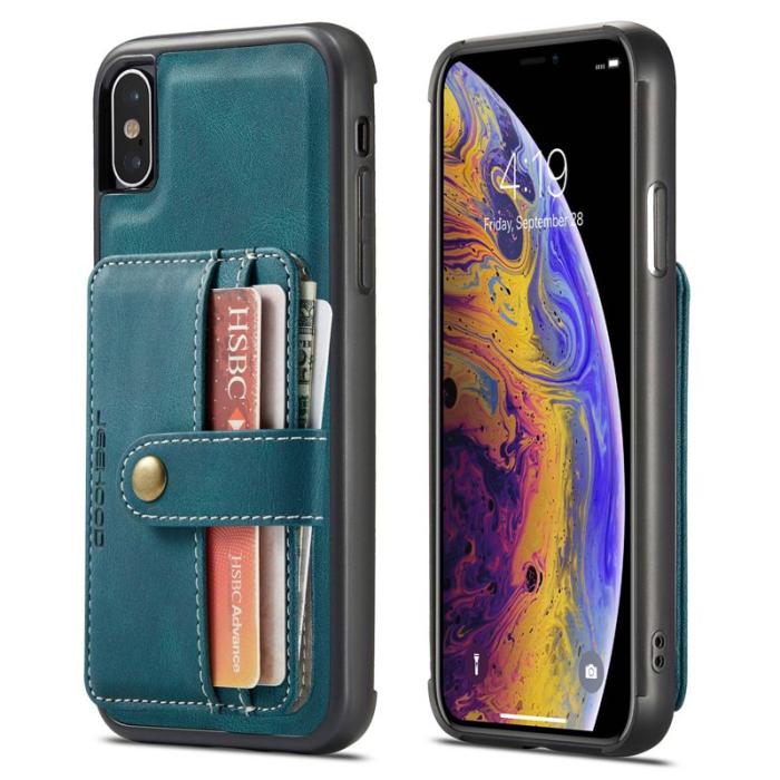 JEEHOOD - JEEHOOD Wallet Fodral iPhone XS 5.8 tum Stöttålig Blå