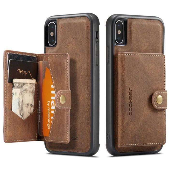JEEHOOD - JEEHOOD Wallet Kickstand Case iPhone XS Max 6.5 tum, Brun