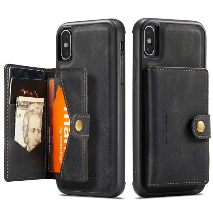 JEEHOOD - JEEHOOD Wallet Kickstand Case iPhone XS Max 6.5 tum Svart
