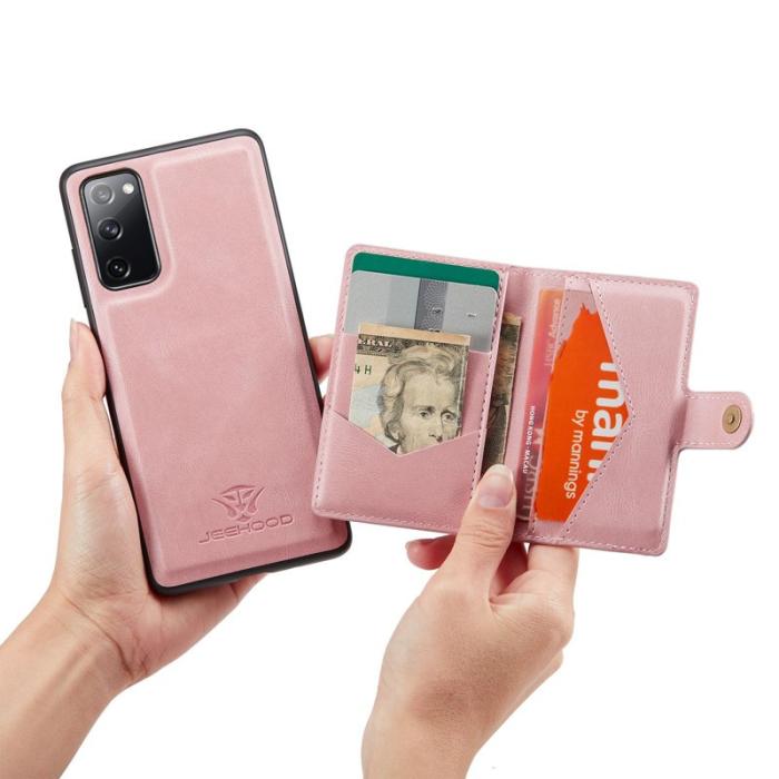 JEEHOOD - JEEHOOD Wallet Kickstand Cover för Samsung Galaxy S20 FE - Roséguld