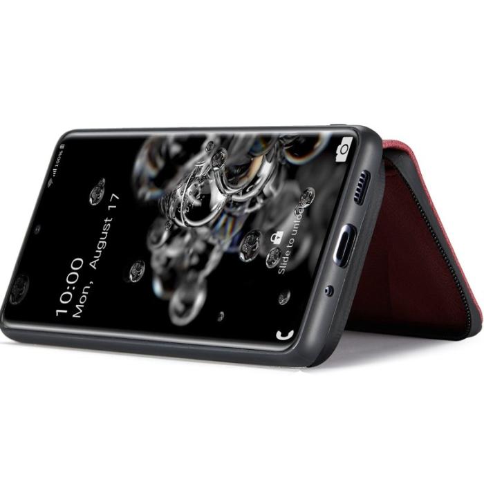 JEEHOOD - JEEHOOD Zipper Wallet Skal för Samsung Galaxy S20 Ultra Röd