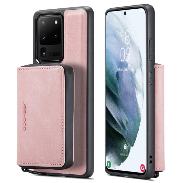 JEEHOOD - JEEHOOD Zipper Wallet Skal för Samsung Galaxy S20 Ultra - Rosa