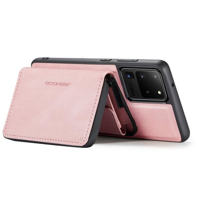 JEEHOOD - JEEHOOD Zipper Wallet Skal för Samsung Galaxy S20 Ultra - Rosa