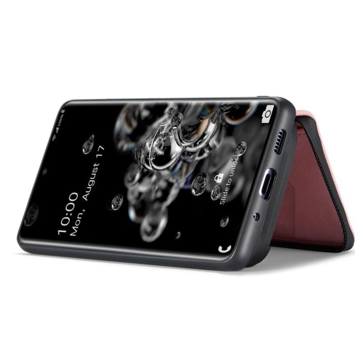 JEEHOOD - JEEHOOD Zipper Wallet Skal för Samsung Galaxy S20 Ultra - Rosa