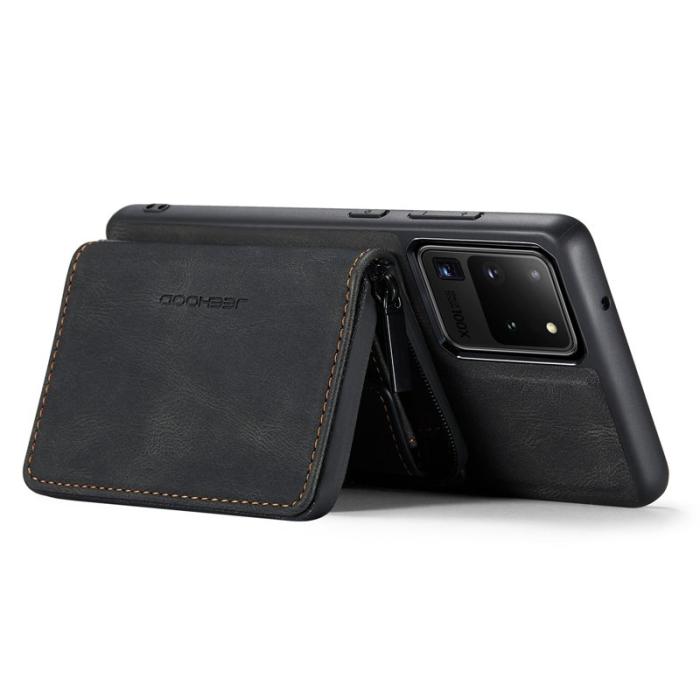JEEHOOD - JEEHOOD Zipper Wallet Skal för Samsung Galaxy S20 Ultra - Svart