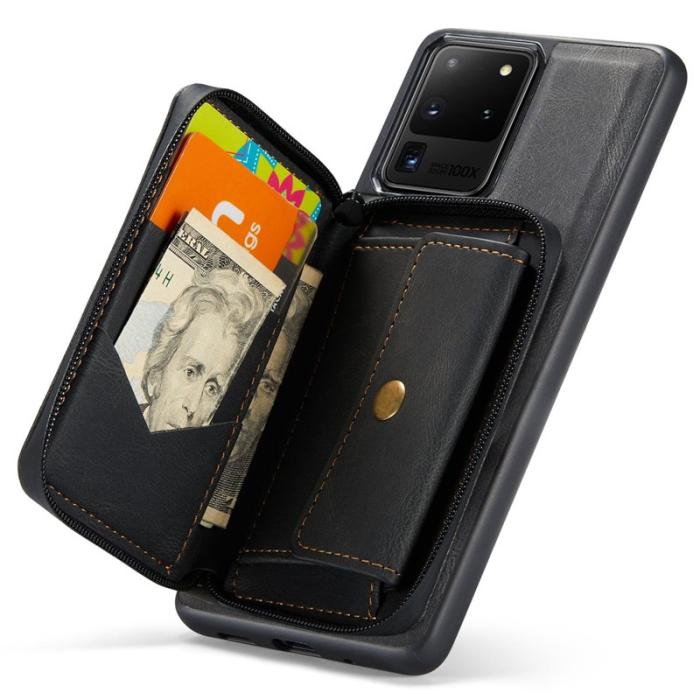 JEEHOOD - JEEHOOD Zipper Wallet Skal för Samsung Galaxy S20 Ultra - Svart