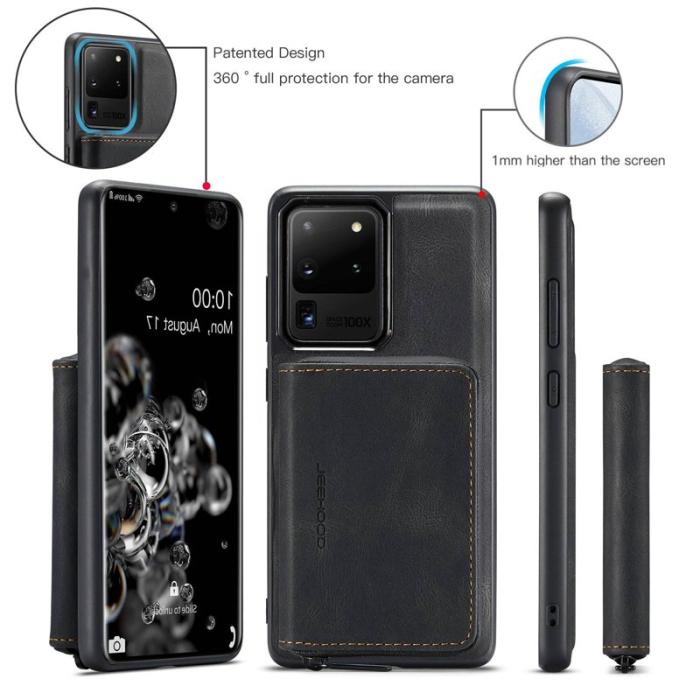 JEEHOOD - JEEHOOD Zipper Wallet Skal för Samsung Galaxy S20 Ultra - Svart