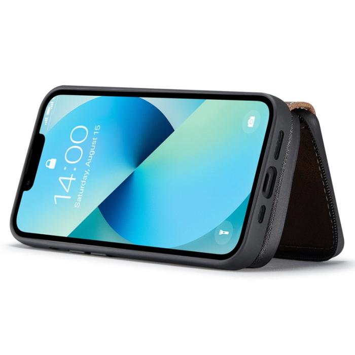 JEEHOOD - JEEHOOD Zippered Wallet Fodral iPhone 14 Röd PU Läder TPU