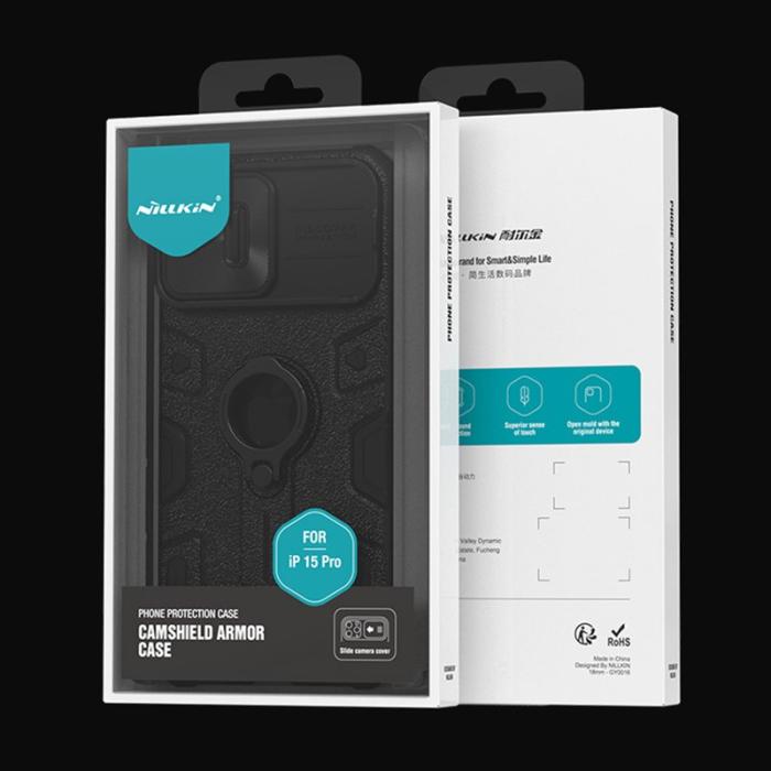 Nillkin - NILLKIN CamShield Armor iPhone 15 Pro Skal Skydd - Svart