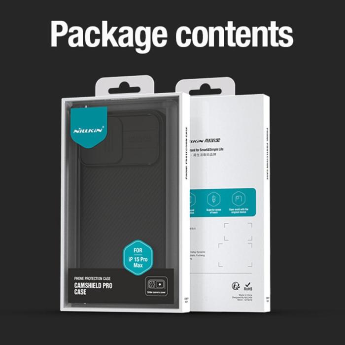 Nillkin - NILLKIN CamShield Pro iPhone 15 Pro Skal med Kameraskydd - Svart
