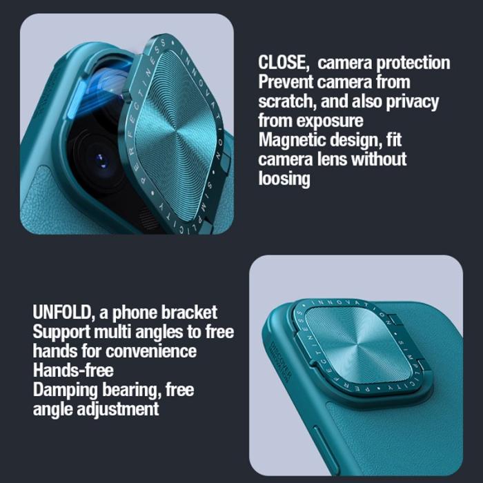 Nillkin - NILLKIN CamShield Prop iPhone 15 Pro Skal Blå