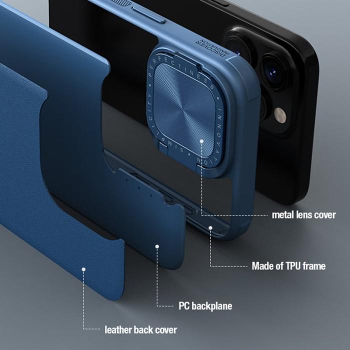 Nillkin - NILLKIN CamShield Prop iPhone 15 Pro Skal Blå
