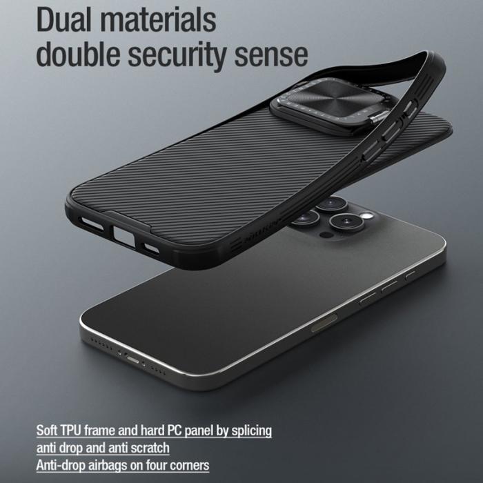 Nillkin - NILLKIN Camshield Prop iPhone 16 Pro Max Skal Skydd - Svart