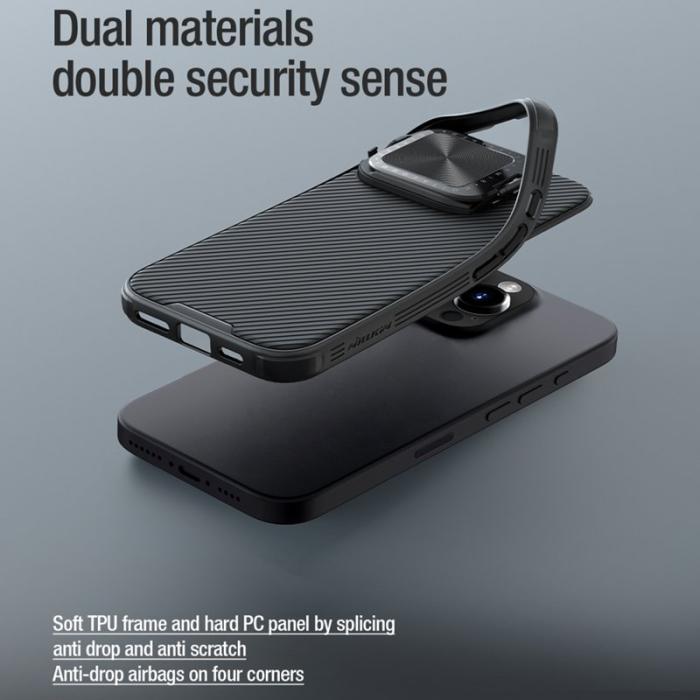 Nillkin - NILLKIN CamShield Prop iPhone 16 Pro Skal med Kameraskydd Blå