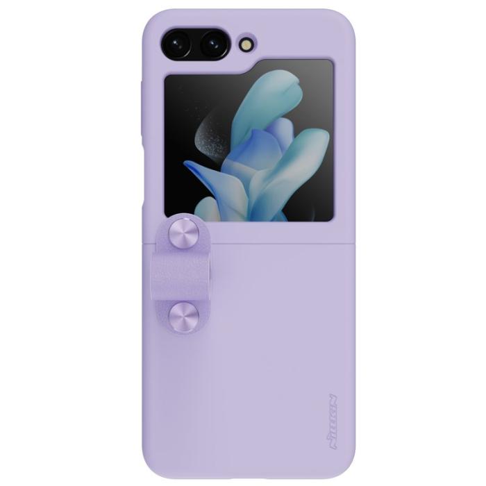 Nillkin - NILLKIN Galaxy Z Flip5 Liquid Silicone Skal med Fingerrem - Lila