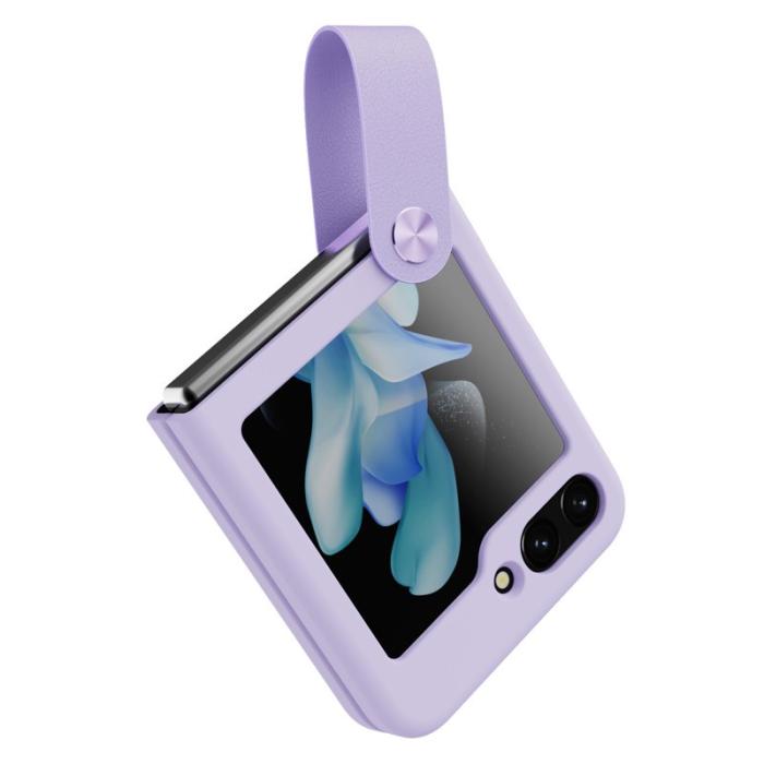 Nillkin - NILLKIN Galaxy Z Flip5 Liquid Silicone Skal med Fingerrem - Lila