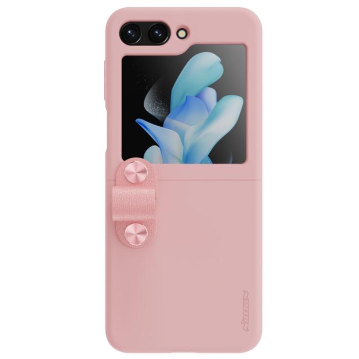 Nillkin - NILLKIN Galaxy Z Flip5 Liquid Silicone Skal med Fingerrem - Rosa
