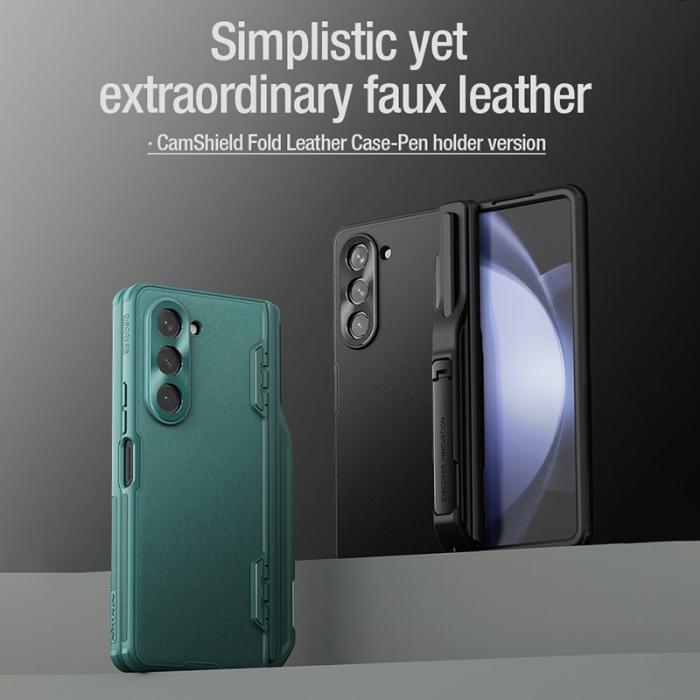 Nillkin - NILLKIN Galaxy Z Fold5 5G Fodral PU Läder Grön