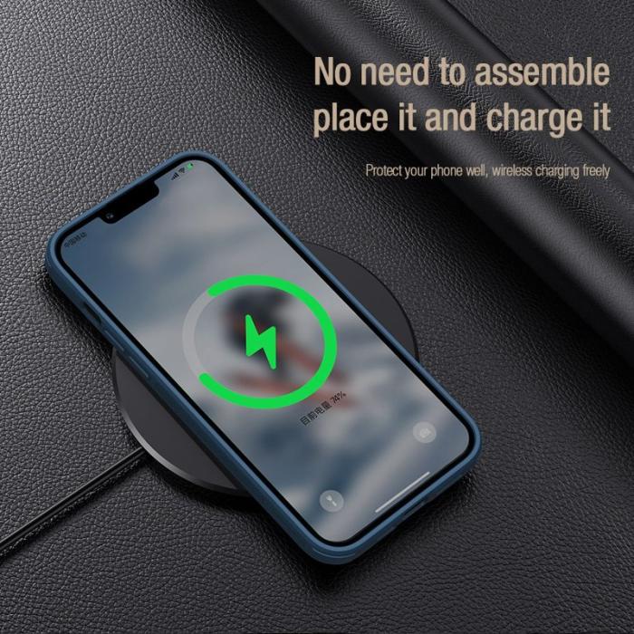 Nillkin - NILLKIN iPhone 13 Pro Max Skal PU Läder Blå