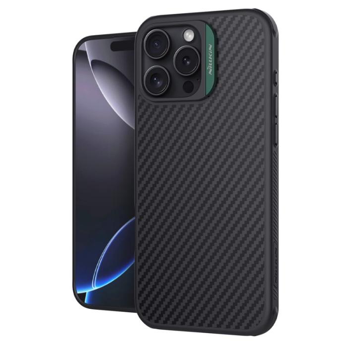 OEM - NILLKIN iPhone 16 Pro Max Skal Magnetisk Grön Kolfiber TPU + PC