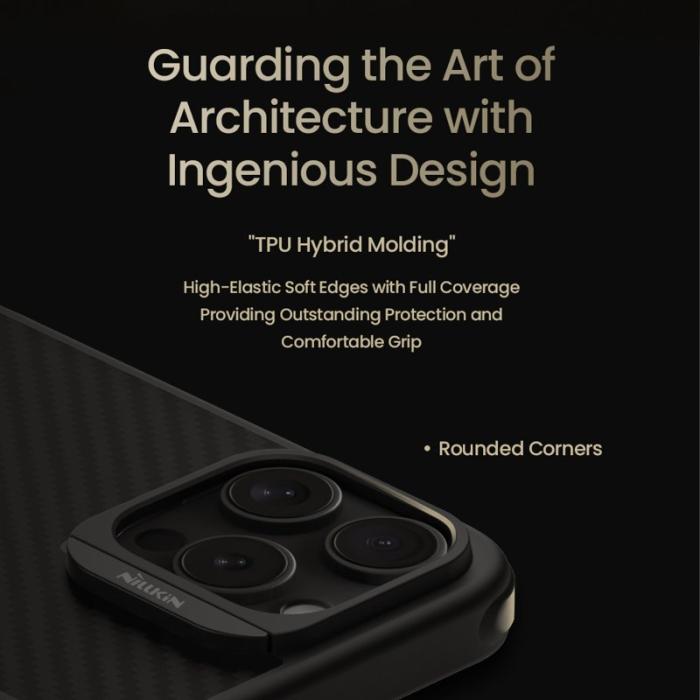 OEM - NILLKIN iPhone 16 Pro Max Skal Magnetisk Kolfiber Svart