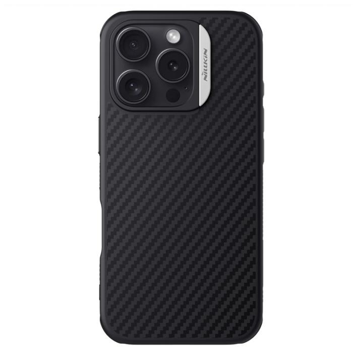 OEM - NILLKIN iPhone 16 Pro Skal Magnetiskt Kolfiber TPU + PC Silver