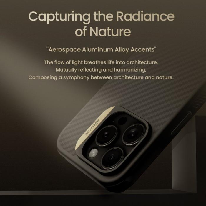 OEM - NILLKIN iPhone 16 Pro Skal Magnetiskt Kolfiber TPU + PC Silver