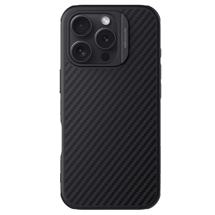 OEM - NILLKIN iPhone 16 Pro Skal Magnetiskt Kolfiber TPU + PC Svart