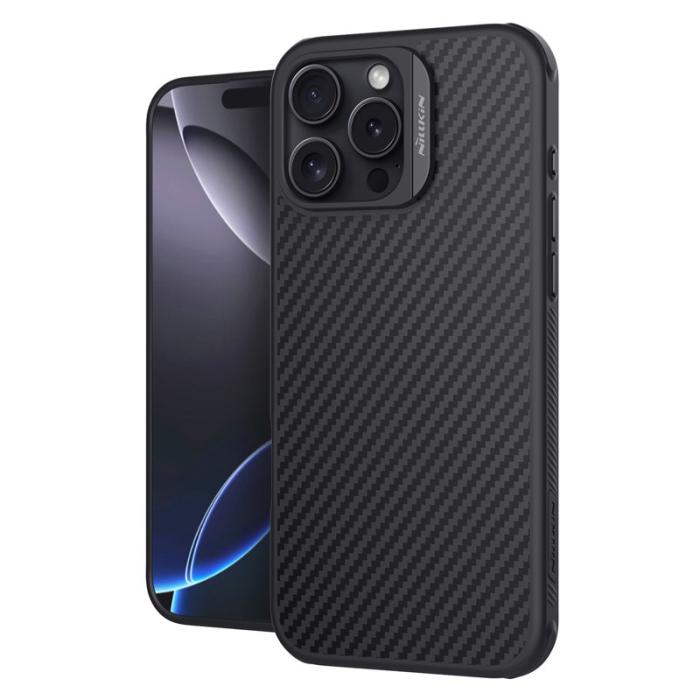 OEM - NILLKIN iPhone 16 Pro Skal Magnetiskt Kolfiber TPU + PC Svart