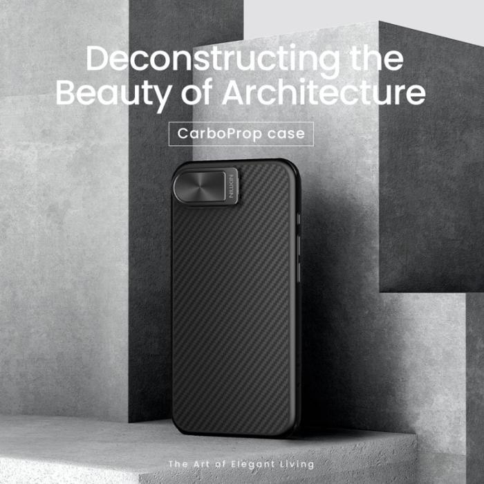 OEM - NILLKIN iPhone 16e Skal MagSafe TPU + Aramid Fiber Svart