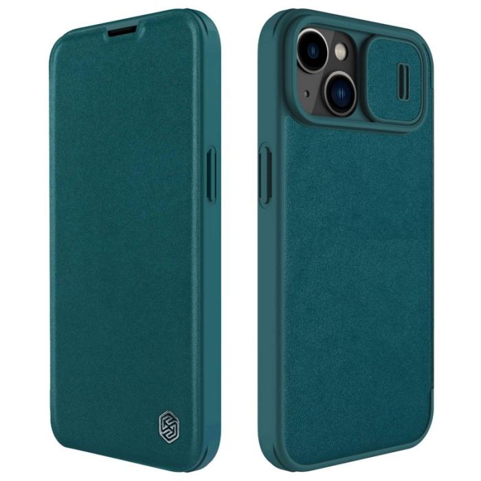 Nillkin - NILLKIN Qin Pro iPhone 14 Plus Skal med kortfack - Grön