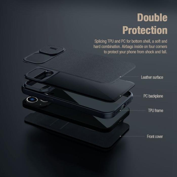 Nillkin - NILLKIN Qin Pro iPhone 14 Plus Skal med kortfack - Grön