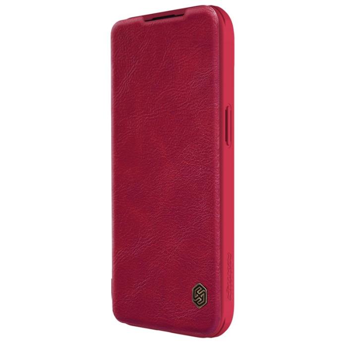 Nillkin - NILLKIN Qin Pro Series iPhone 15 Plus Fodral PU Läder Röd