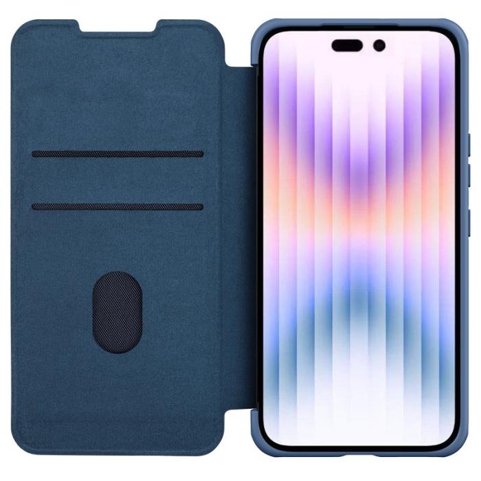 Nillkin - NILLKIN Qin Pro Series iPhone 15 Pro Skal med kortfack Blå