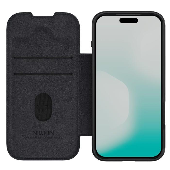 Nillkin - NILLKIN Qin Pro Series iPhone 17 Pro Max Skal Läder Svart