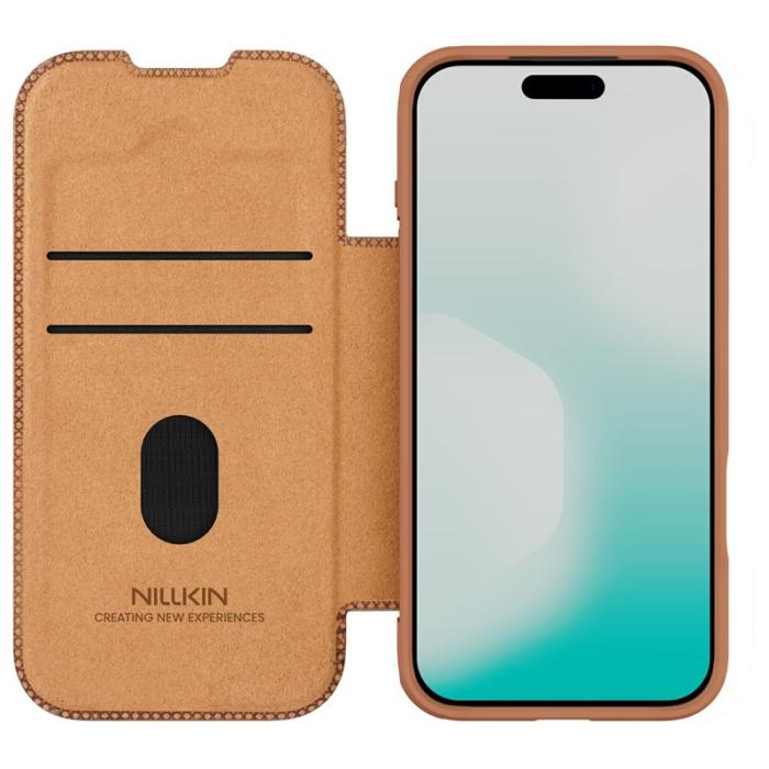 Nillkin - NILLKIN Qin Pro Series iPhone 17 Pro Skal med Kortfack - Brun