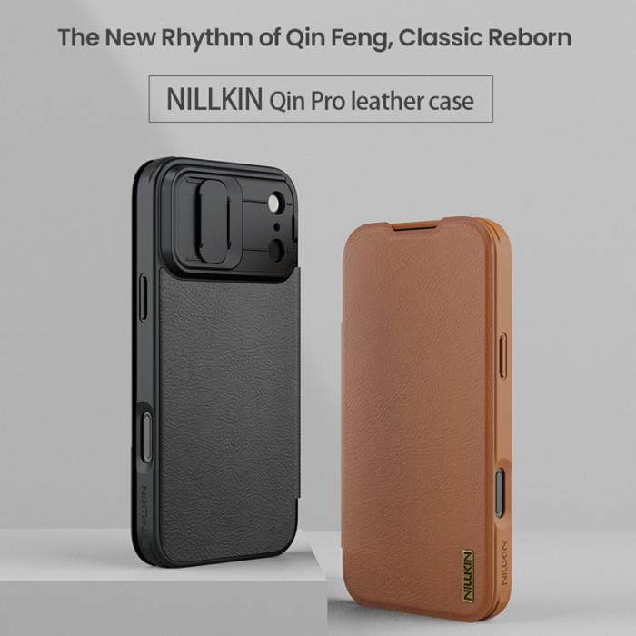 Nillkin - NILLKIN Qin Pro Series iPhone 17 Pro Skal med Kortfack - Brun