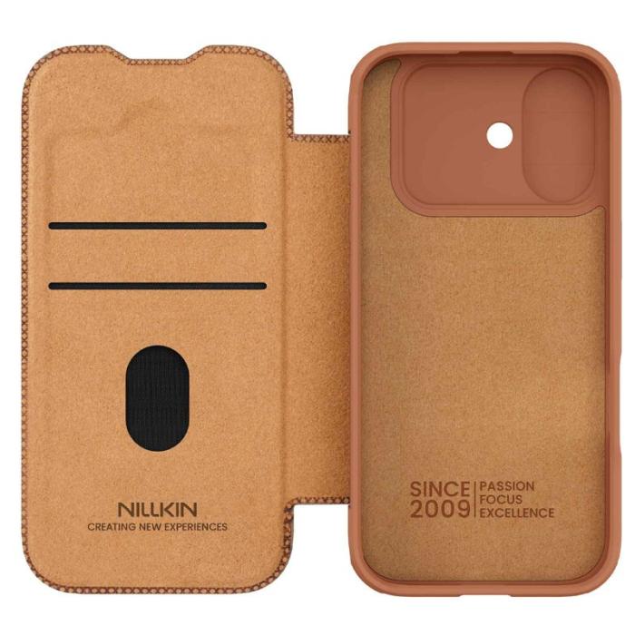 Nillkin - NILLKIN Qin Pro Series iPhone 17 Skal med kortfack - Brun