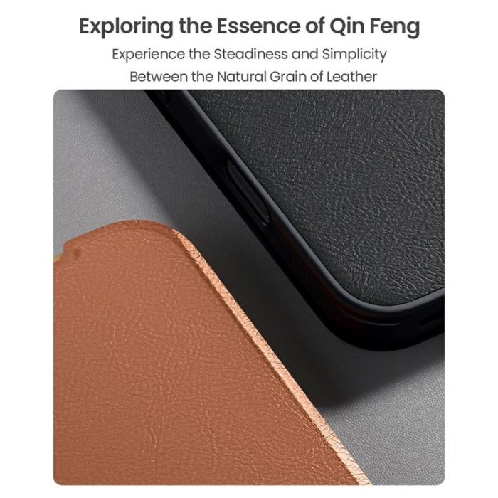 Nillkin - NILLKIN Qin Pro Series iPhone 17 Skal med kortfack - Brun