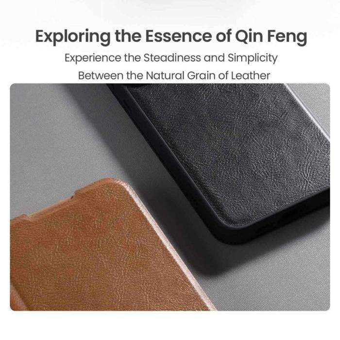 Nillkin - NILLKIN Qin Pro Series Samsung Galaxy S25 Edge Skal - Brun