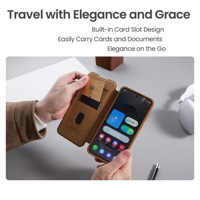 Nillkin - NILLKIN Qin Pro Series Samsung Galaxy S25 Edge Skal - Svart