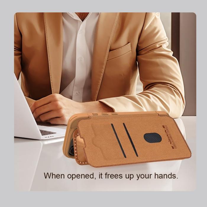 Nillkin - NILLKIN Qin Prop Series iPhone 16 Pro Max Läderfodral Svart