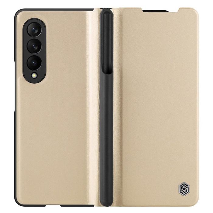 Nillkin - NILLKIN Qin Series Samsung Galaxy Z Fold3 5G Fodral Gold