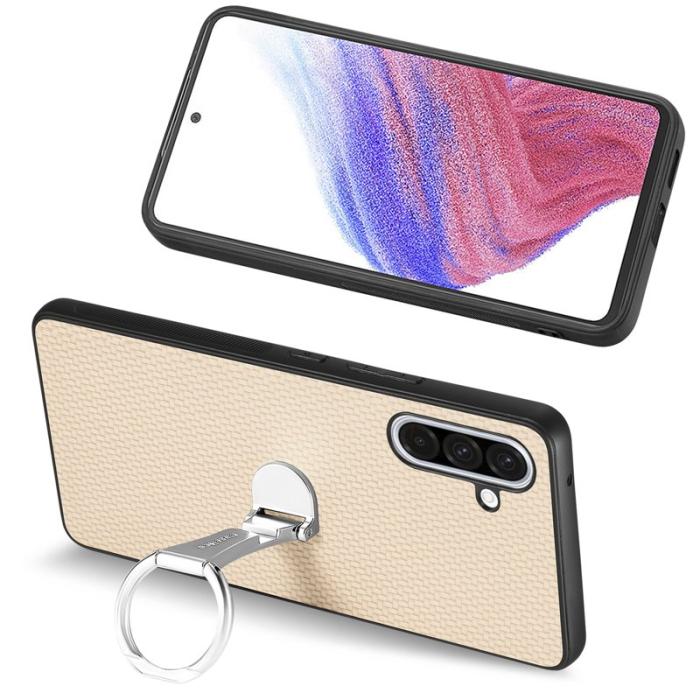OEM - Samsung Galaxy A56 5G Fodral Kickstand Läder Aprikos
